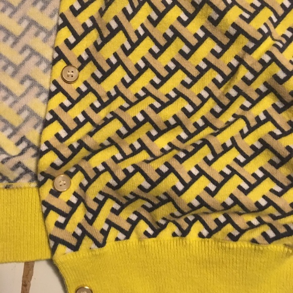 Jones New York S yellow black tan cardigan - Picture 6 of 8
